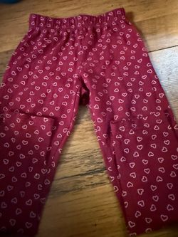 Heart Print Girls Pull-On Pants Size 4T