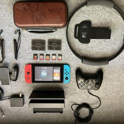 Nintendo Switch Bundle - Games + Ring Fit + Accessories - Great Condition!