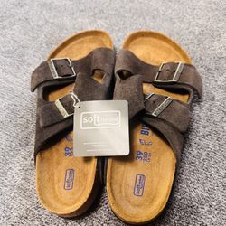 Birkenstock Gray Suede Sandals