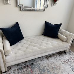 White Chaise Lounge Couch