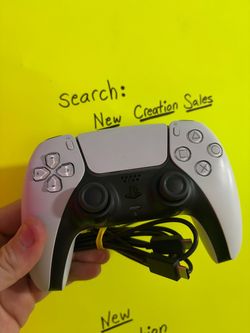 VERY GOOD PS5 Controller Sony DualSense Wireless Controller White PlayStation 5 USB C Charging Cable Gamepad for PS5 Slim PS5 Pro PC, Bluetooth, Hapti
