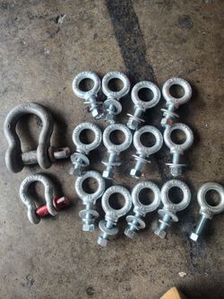 12 eye bolts & 2 Shackle