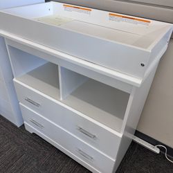 Brand New 2 Drawer Infant Changing Table Dresser, White