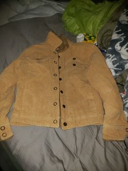 LILU Cord Trucker Jacket with Faux Sherpa Women's Size M