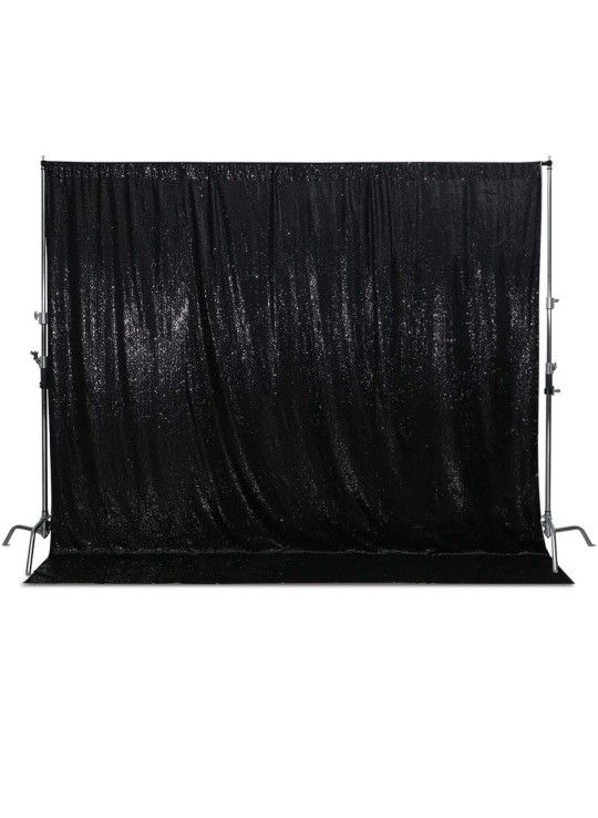 1 Panel 10x10ft Black Sequin Backdrop Panel Party Decoration New