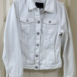 Banana Republic Jacket Womens Small White Cotton Trucker