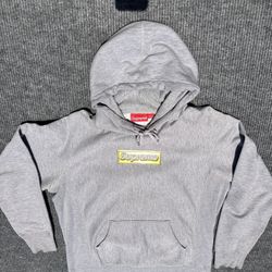 Supreme Bling Box Logo Grey Hoodie 