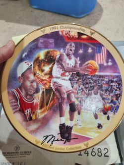 Michael Jordan Bradford Exchange Collector Plates Lot of 4 Upper Deck COA 1995-96