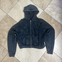 Zara Cropped NY Zipup Hoodie