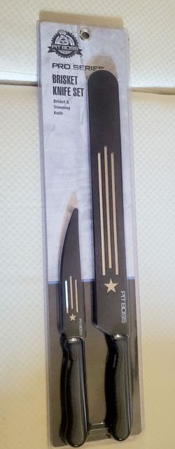 NEW Pit Boss Pro Series Brisket Knife Set – Slicing & Trimming Knives – BBQ Smoker