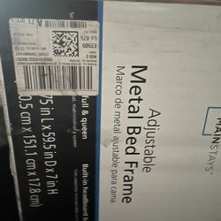 Adjustable Metal Bed Frame Black