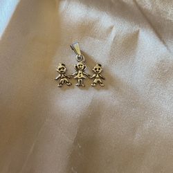 2 Boys 1 Girl Silver Pendant 