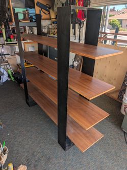 Contemporary Steel and Walnut bookshelf