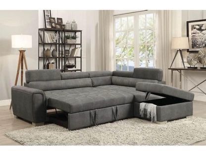 Brand New Thelma Gray Sectional Sofa Sleeper