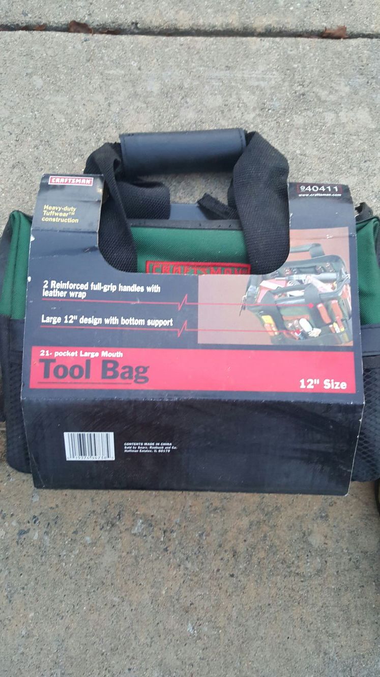 New Craftsman tool bag 21 pocket large mouth 12"