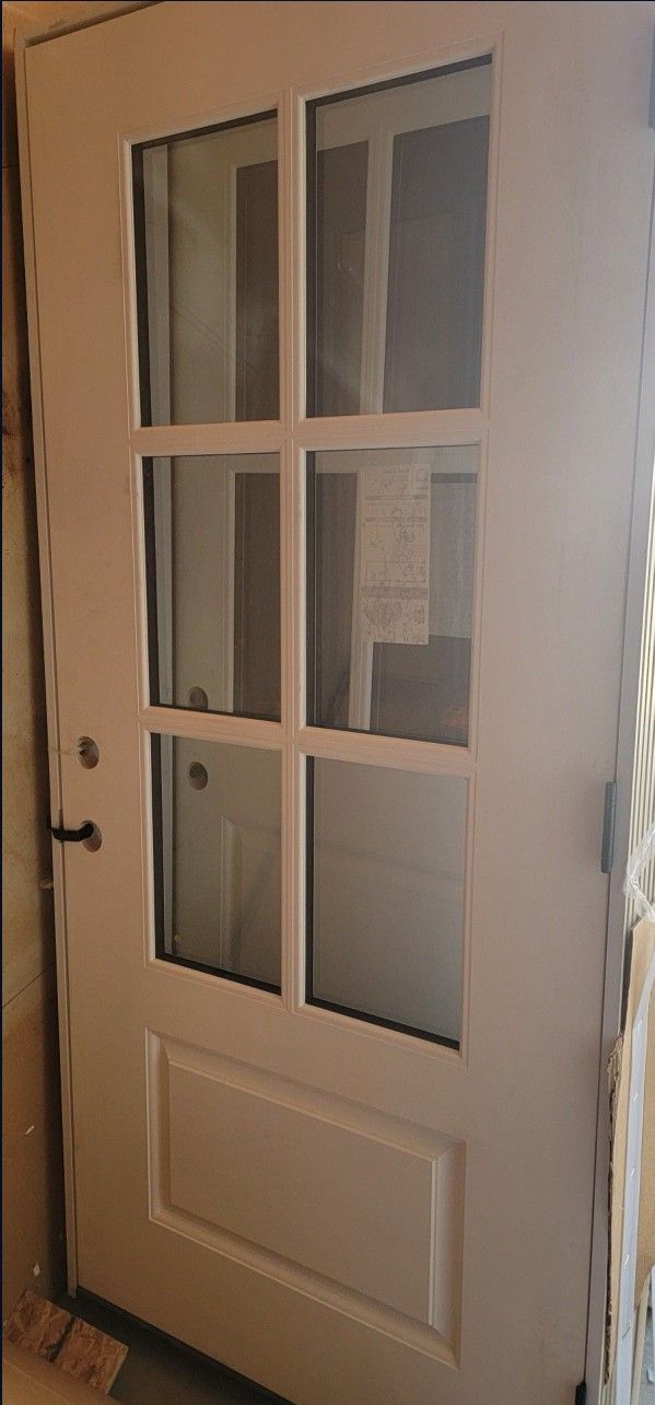 36x80 Left hand Inswing Legacy Collection Customizable Fiberglass Prehung Front Door