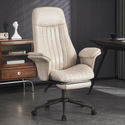 Silla De Escritorio Ysatuasyt Ergonométrica Gamuza Blanca Transpirable, Giratoria 360°, Soporte Lumbar Ajustable