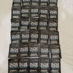 30 Single Dude Wipes - Fragrance Free - Flushable Wipes - On the Go - 5.7 x 7.8 Inch