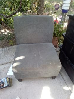 Gray Fabric Armless Accent Chair