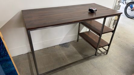 Small wood and metal desk