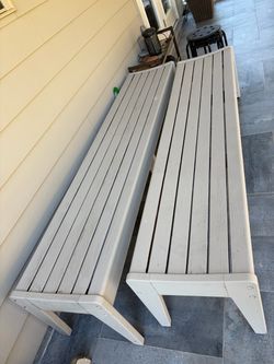 Solid wood benches for outdoor