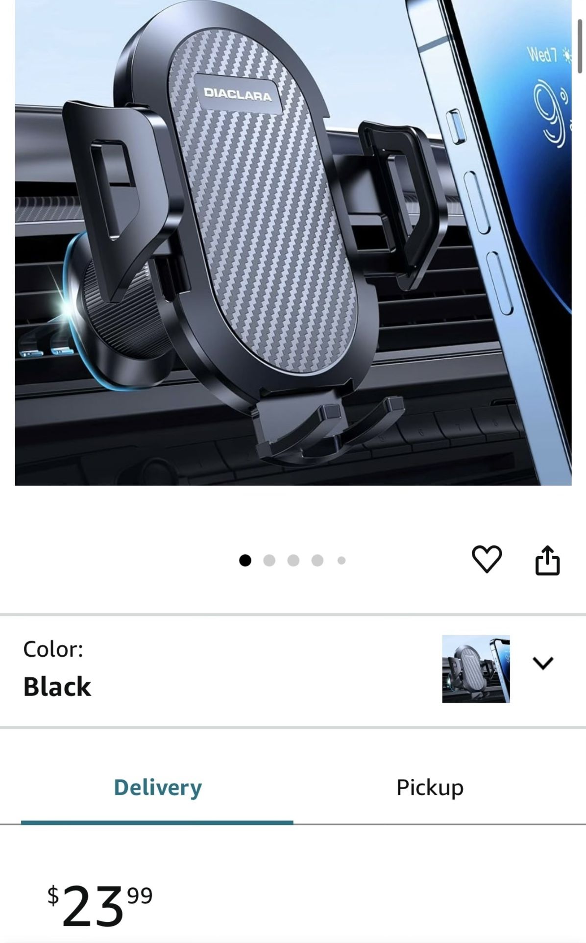 New In Box Car Phone Holder Mount[2024Double Metal Hook Clip]Air Vent Phone Holders for Your Car,Hands Free Universal Cell Phone Car Mount for All Sma
