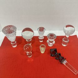 8 Vintage Antique Glass Bottle Stoppers 