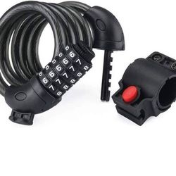 new Bike Lock, 4 Feet Bike Locks Cable, High Security 5 Digit Resettable Combination Coiling Bicycle Lock, Heavy Duty Anti Theft Cable Locks with Moun