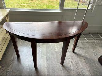 Demilune wood table