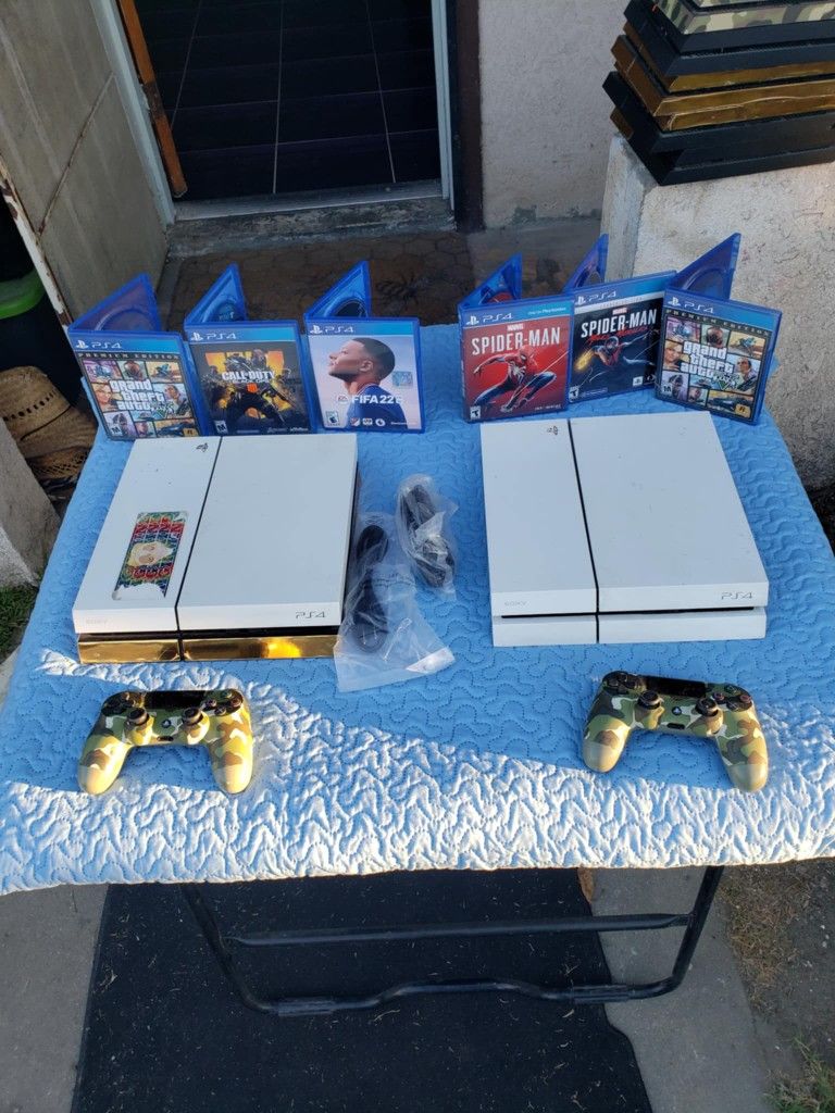 All White Sony Or Gold & White Playstation 4 PS4 500GB, 3 Great New Games & 1 Original Controller $200! Any Custom PS4 Combo. Or trade are welcome
