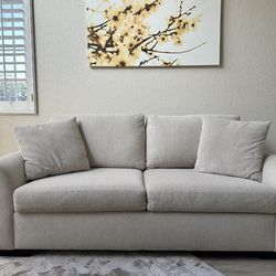Modern Beige Sofa - 3 Seat Couch - Clean - Like New - OBO