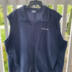 Columbia Vest Full Zip Blue Fleece Men's Size XXL