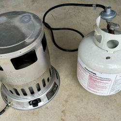 Propane Gas Convection Heater with 2 Amerigas Propane Tanks