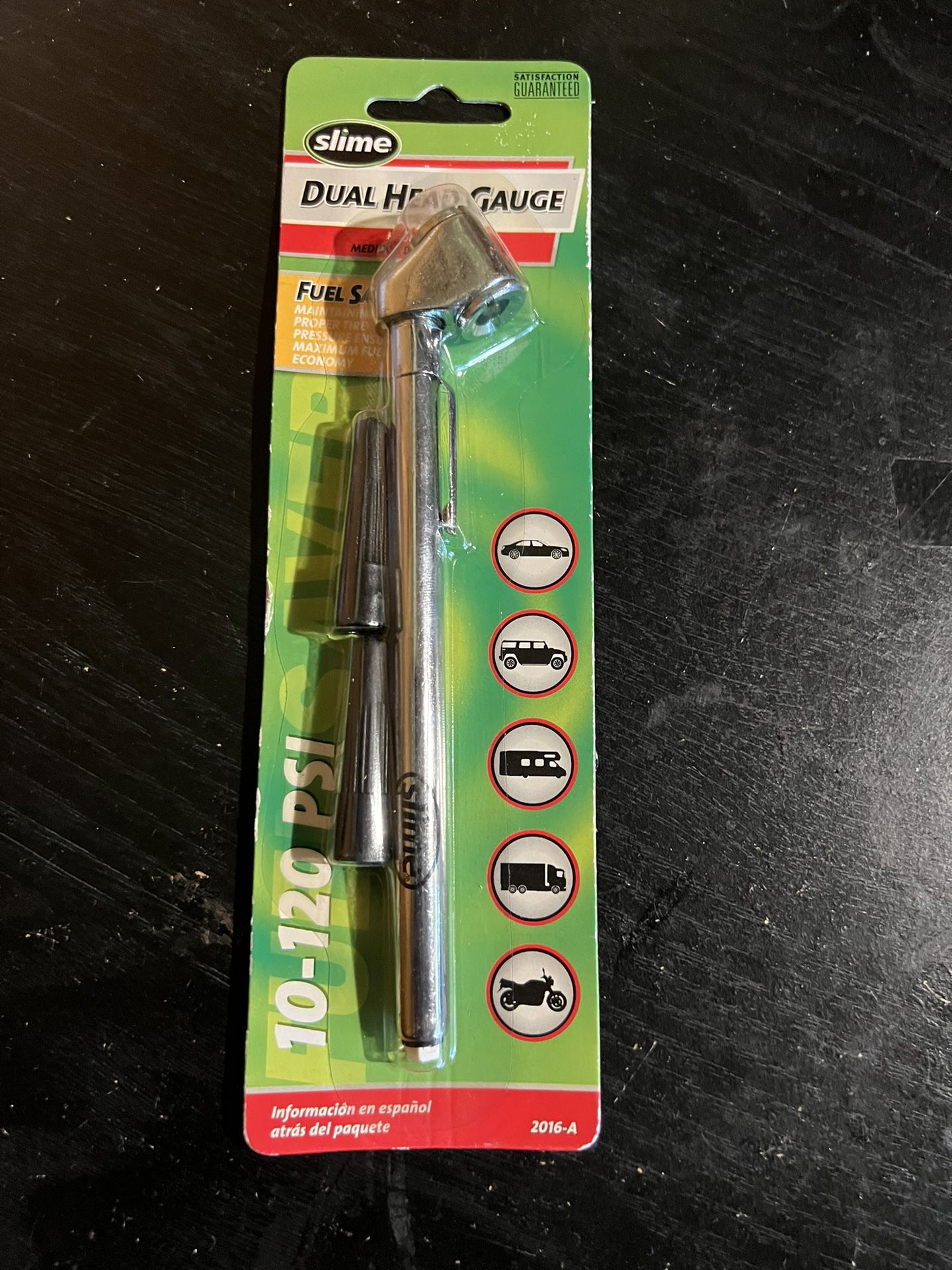 Slime Dual Head  Pencil Gauge 10- 120 psi New