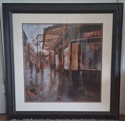 Framed City Street Scene Art Print