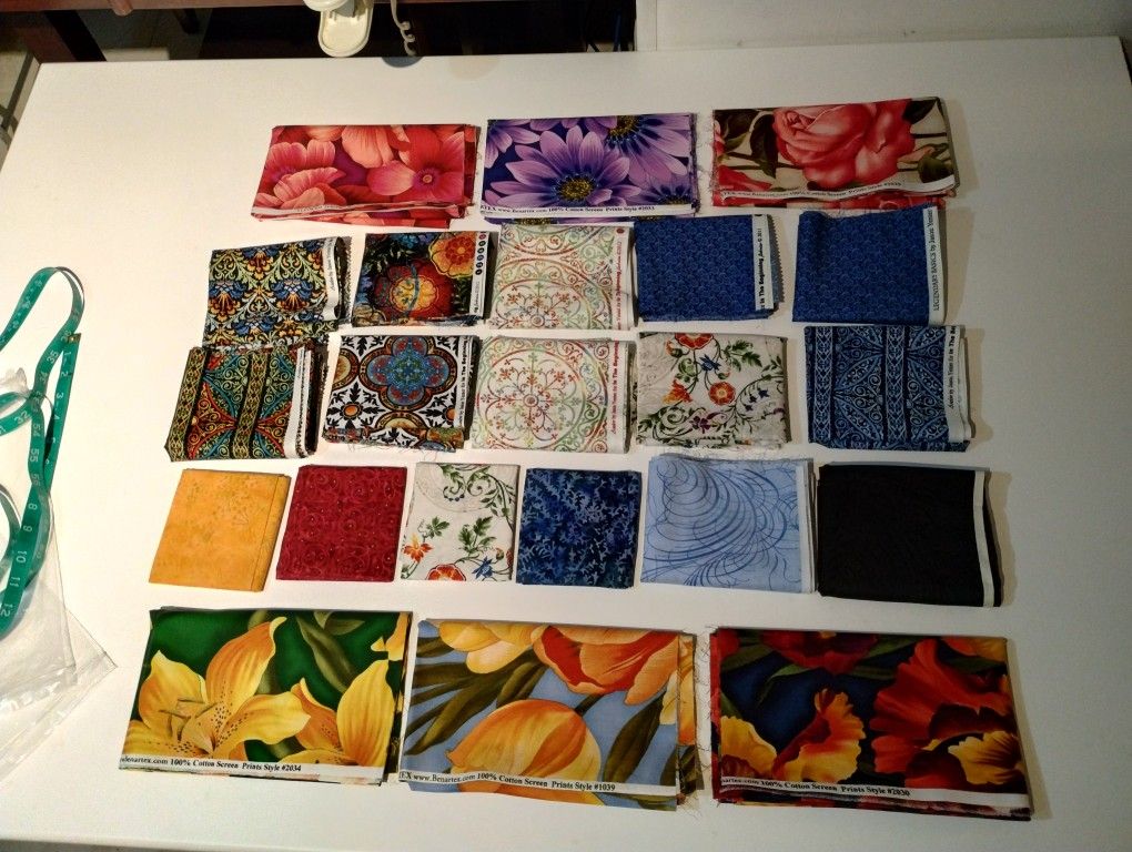 Assorted Fabric Lot (Mostly Fat Quarter Size)