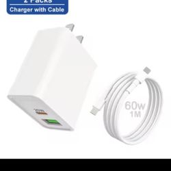 Dual ports USB 20w mobile fast charger with L+ C type cable