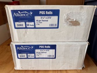 POS Thermal Paper Rolls 3 1/8 x 273’ 50 Rolls 3382