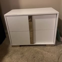 2  White Bedside Tables 