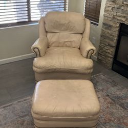 Leather Chair / Ottoman 
