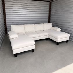 Couch Sectional | Double Chaise Light Cream | SAME-DAY DELIVERY