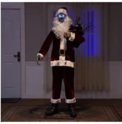 6 Ft “CREEPMAS” Skeleton  Santa Halloween & Christmas Animatronic