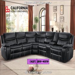 BLACK RECLINING SECTIONAL