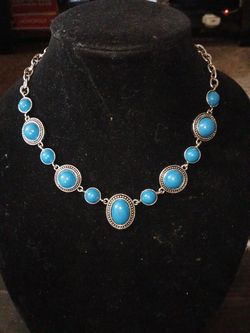 Silver and Blue Necklace
