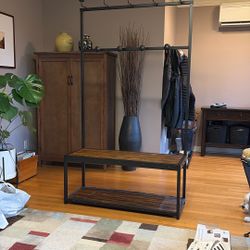Cost Plus Hallway Coat Rack/Bench