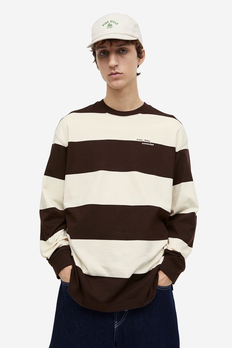 Everything Connected H&M Long Sleeve Striped Heavy Shirt