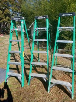 3 Of 6ft Fiberglass Werner Stepladder And 4ft Werner Stepladder