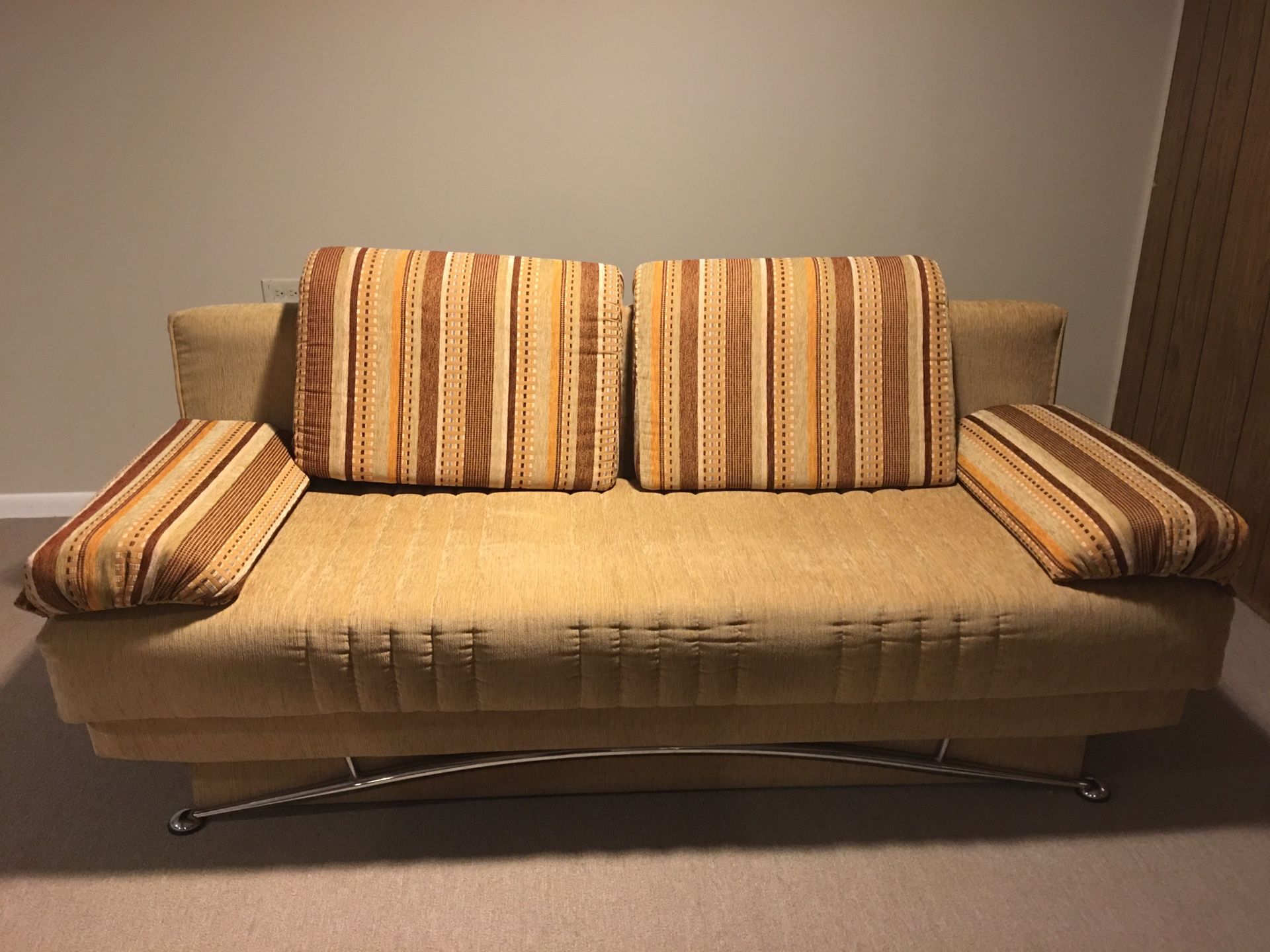 Futon sofa brown velvet queen size