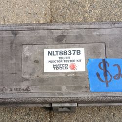 Matco Tools NLT8837A (or similar B model) TBI/EFI Injector Tester Kit, designed for automotive diagnostics. 
Function: Used to confirm if fuel injecto