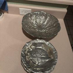 Vintage Rare Find 1950’s Collectible Hammered  Silver Bowls; 